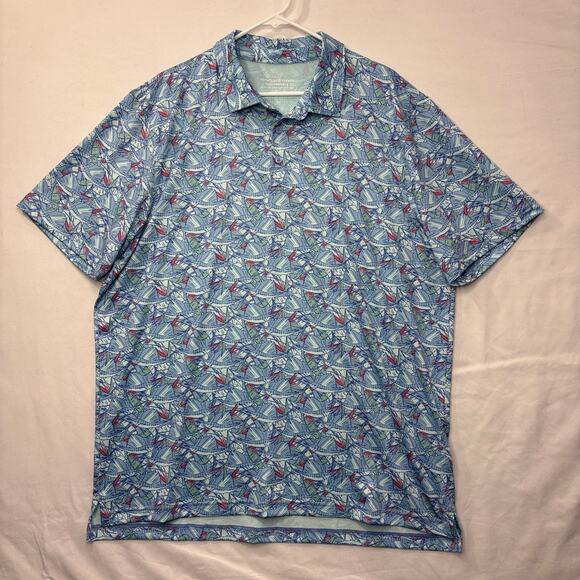 Vineyard Vines XL Performance Polo Shirt Sailfish Marlin Vacation Cruise Beach - Picture 12 of 12